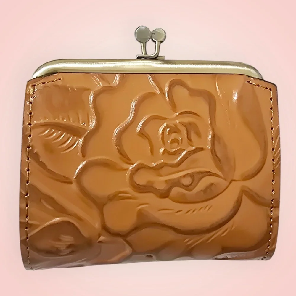 Patricia Nash‎ Casella Tooled Leather Bifold Wallet- Cognac-NWT